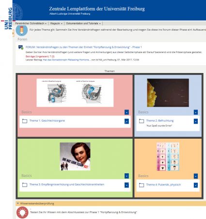 Einblick in den entstehenden ILIAS-Kurs der Veranstaltung „Biologie des Menschen“