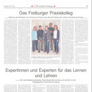 Artikel in der UNIversalis-Zeitung "Das Freiburger Praxiskolleg"